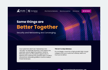Extreme Networks Better Together Campaign - Landing page